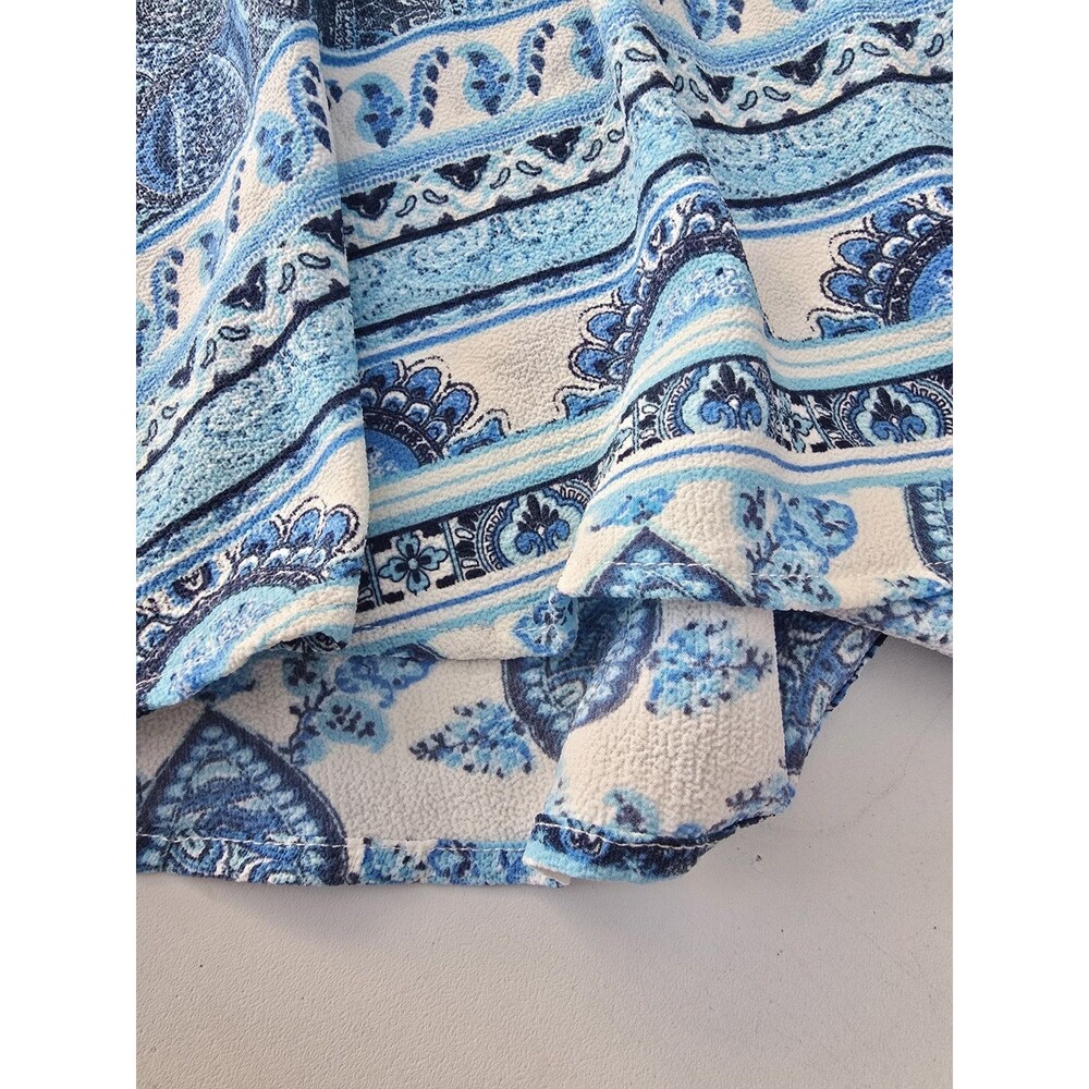Show Me Your Mumu Camille Circle Crop Top Skirt Set Blue Paisley XS/S Boho - Picture 4 of 7